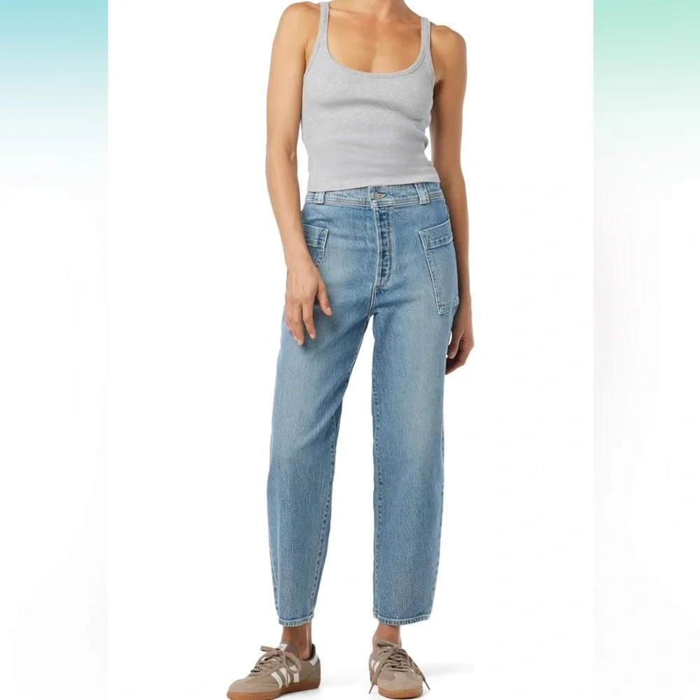 Joes NWT Phoebe Patch Pocket Button Fly High-Rise Barrel Leg Denim Jeans Size 29 - Picture 1 of 14